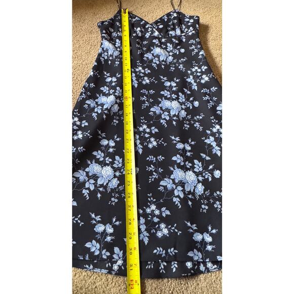 Ann Taylor Loft Y2K Babydoll Dress 90s Grunge Romantic Blue Floral Preppy Dainty - Picture 5 of 6